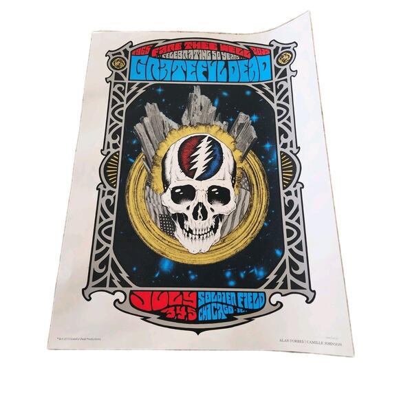 Grateful Dead Other - Grateful Dead Fare Thee Well 2015 Concert Poster Chicago Alan Forbes #234/2015